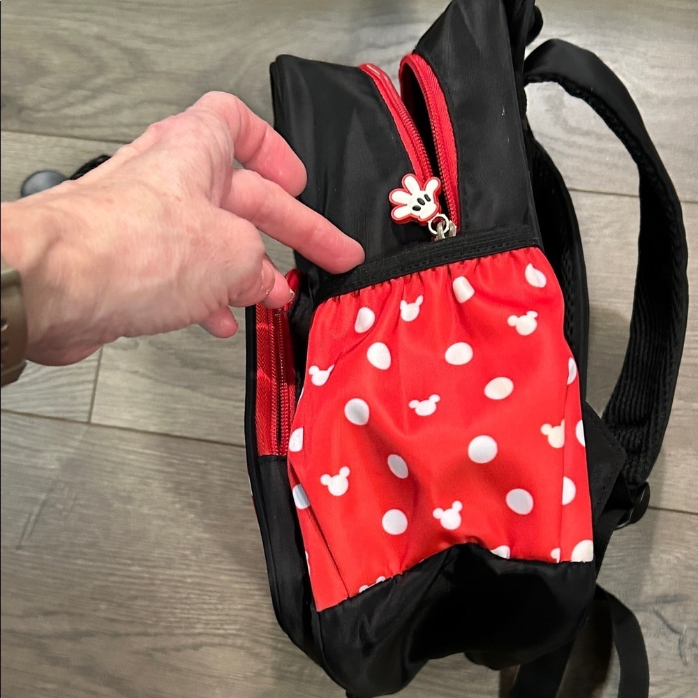 Disney Kids Backpack with Polka Dots - Red and Black - Picture 4 of 7